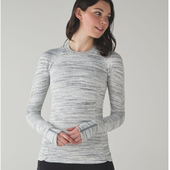 lululemon athletica Sweaters - Lululemon Runderful Long Sleeve Space Dye Camo White Silver Spoon / Silver Spoon